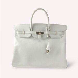 HERMES White Epson Birkin 40